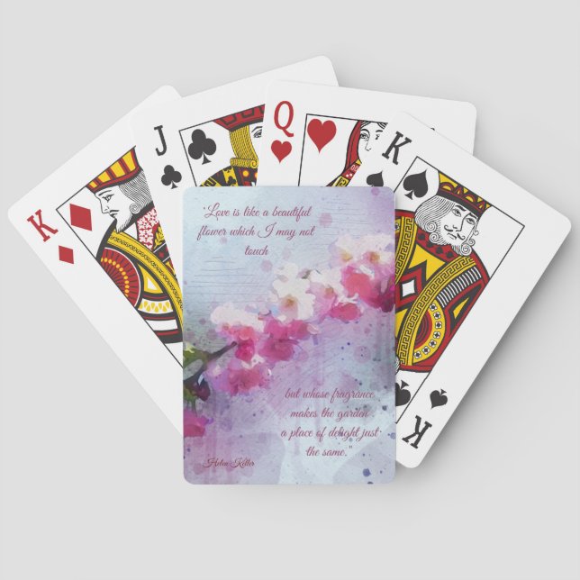 Jeu De Cartes L'amour est comme une belle fleur jouant aux carte (dos)