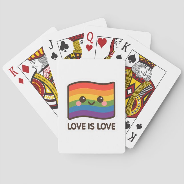 Jeu De Cartes L'amour est l'amour - Kawaii Rainbow Design (dos)