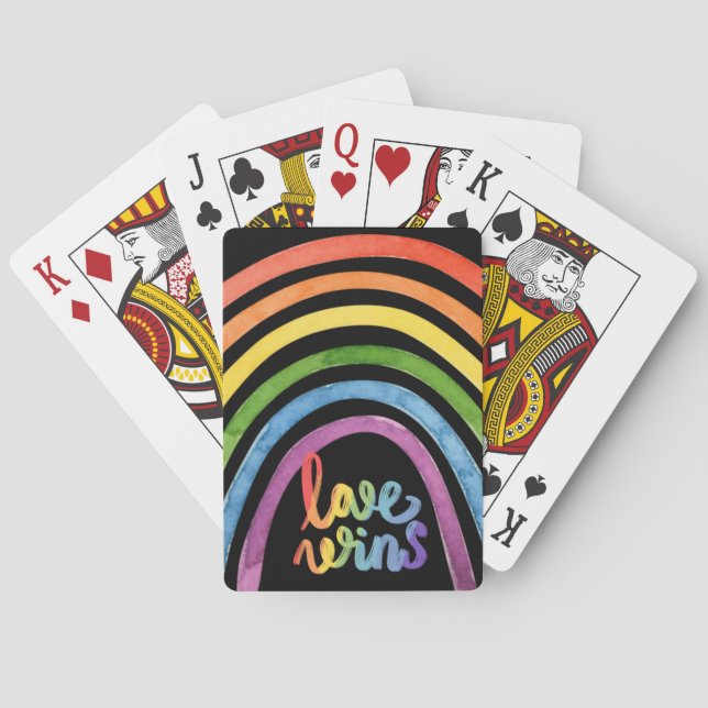Jeu De Cartes L'amour gagne le Gay pride Rainbow (dos)