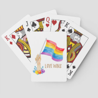Jeu De Cartes L'amour gagne Rainbow Drapeau Floral Playing Cards