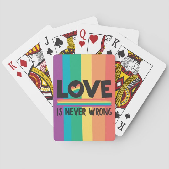 Jeu De Cartes L'amour LGBTQ n'est jamais un mauvais mois de fier (dos)