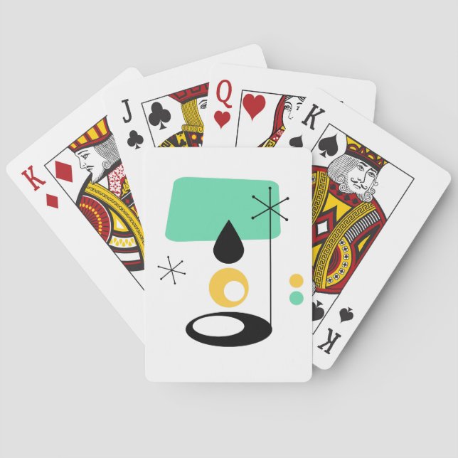 Jeu De Cartes lampe de style moderne du milieu du siècle bleu or (dos)