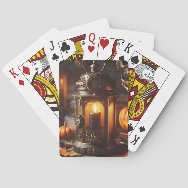 Jeu De Cartes Lanterne noire Halloween Steampunk (dos)