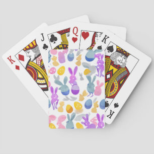 Jeu De Cartes lapin avec oeufs de pâques