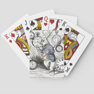 Jeu De Cartes Lapin Blanc Alice au Pays des Merveilles Horloges 