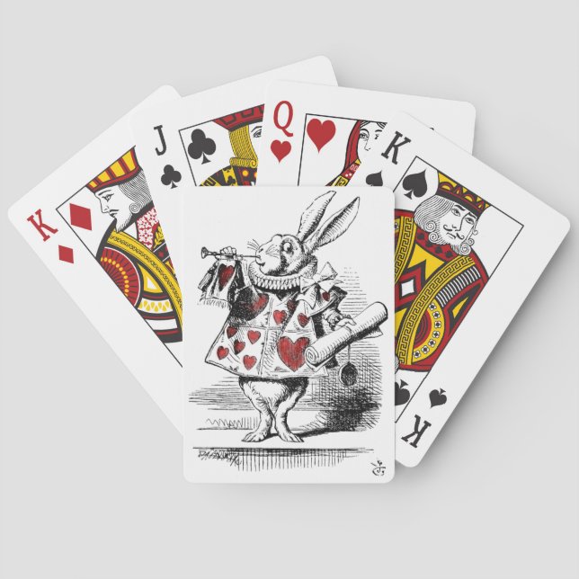 Jeu De Cartes Lapin blanc aux Coeurs rouges Alice au Pays des me (dos)