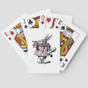 Jeu De Cartes Lapin Blanc Trompettiste Alice Av Wonderland Rose