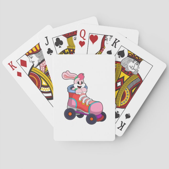 Jeu De Cartes Lapin comme Patineur Inline avec Patins Inline (dos)