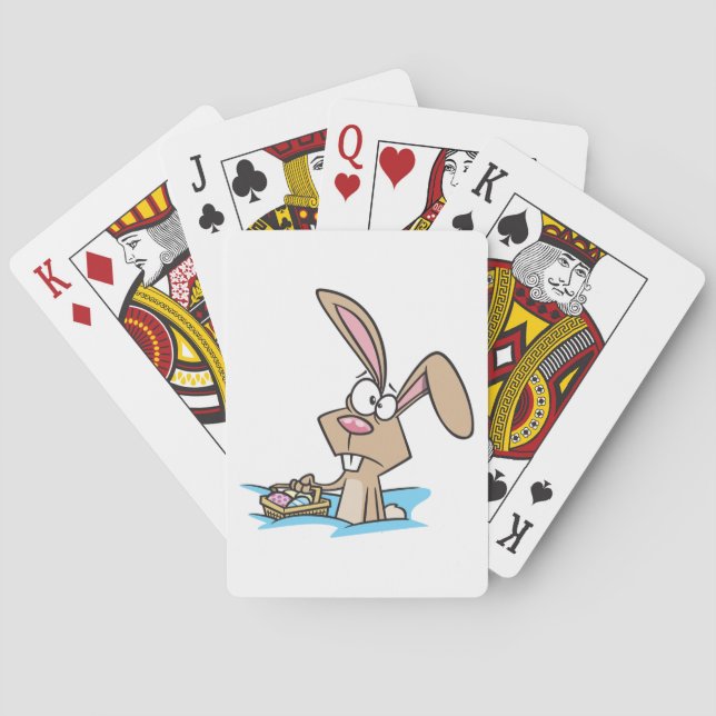 Jeu De Cartes Lapin de Pâques avec panier d'œufs (dos)