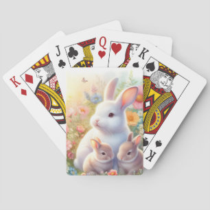 Jeu De Cartes Lapin de Pâques de printemps Famille Jardin Floral