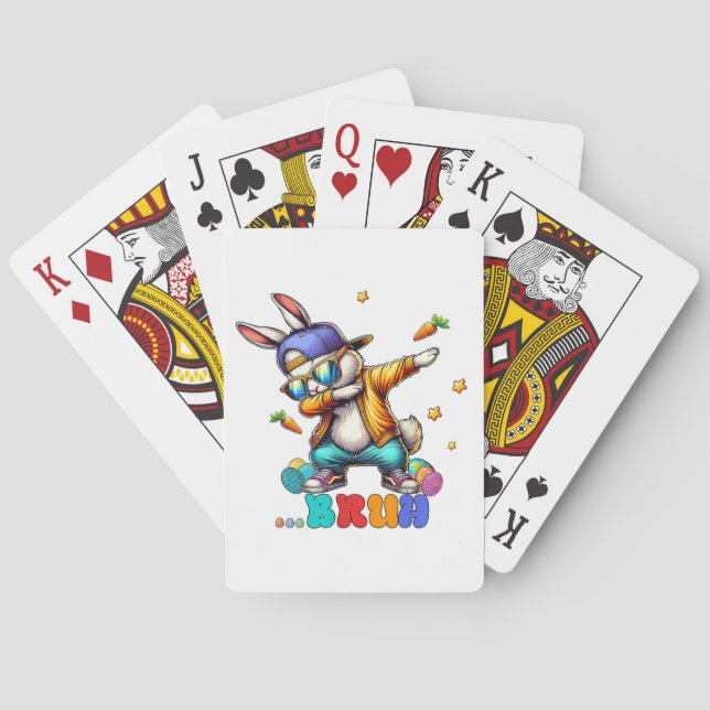 Jeu De Cartes Lapin de Pâques drôle de Bruh Dab (dos)