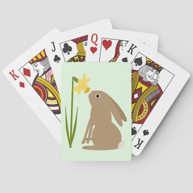 Jeu De Cartes Lapin de Pâques et fleur de jonquille (dos)