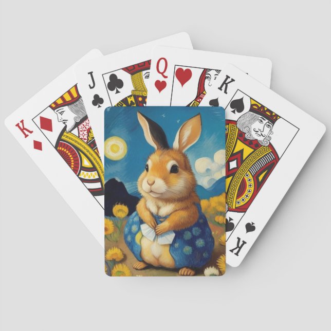 Jeu De Cartes Lapin de printemps étoilé (dos)