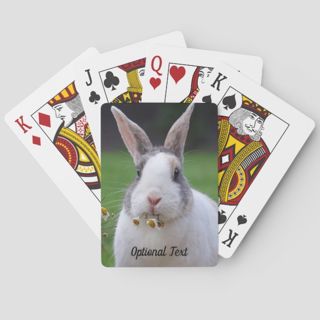 Jeu De Cartes Lapin hollandais avec fleurs (dos)