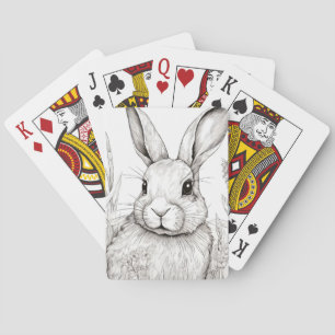 Jeu De Cartes Lapin Lapin Nature paisible Prairie Sketch Art