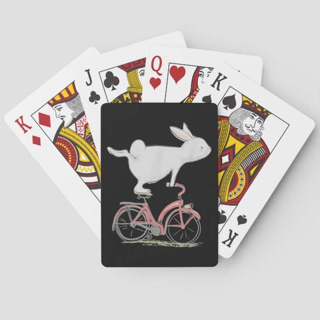Jeu De Cartes Lapin Mignonne Sur Vélo Vélo Vélo Vélo Vélo (dos)
