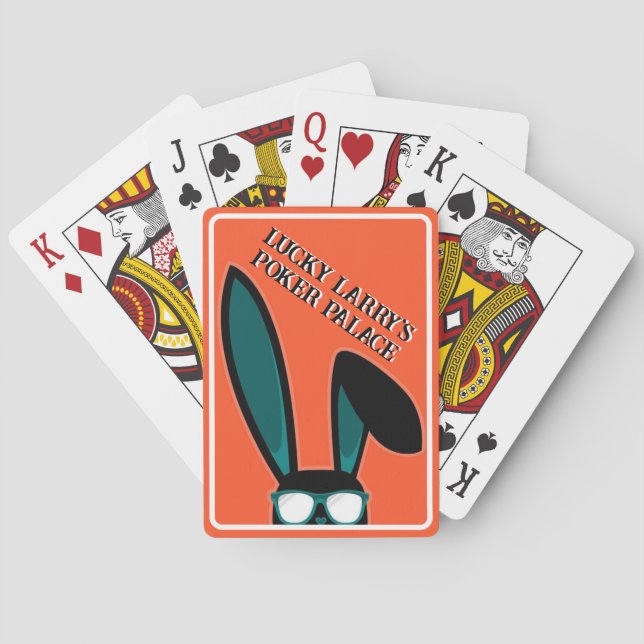 Jeu De Cartes Lapin noir chanceux personnalisé en lunettes de so (dos)