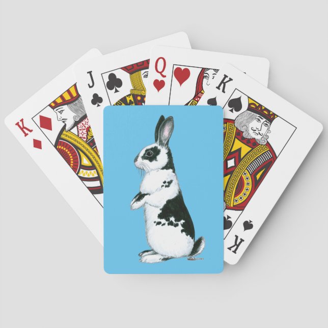 Jeu De Cartes Lapin :  Noir et blanc (dos)