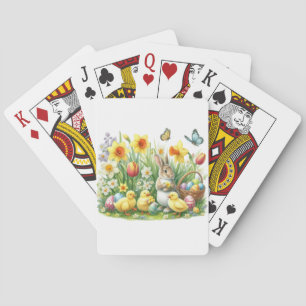 Jeu De Cartes lapin/poulet de printemps classique/Vintage
