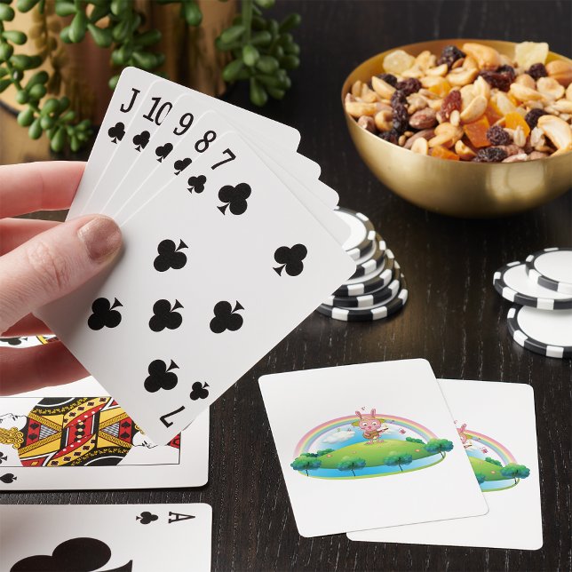 Jeu De Cartes Lapin Rose Jouant À La Guitare Jouant Des Cartes (Créateur téléchargé)