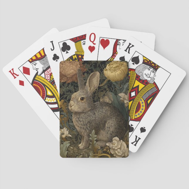 Jeu De Cartes Lapin vintage Floral (dos)