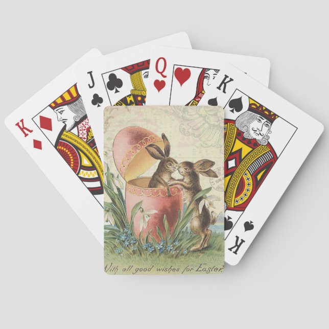 Jeu De Cartes lapins vintages de Pâques (dos)