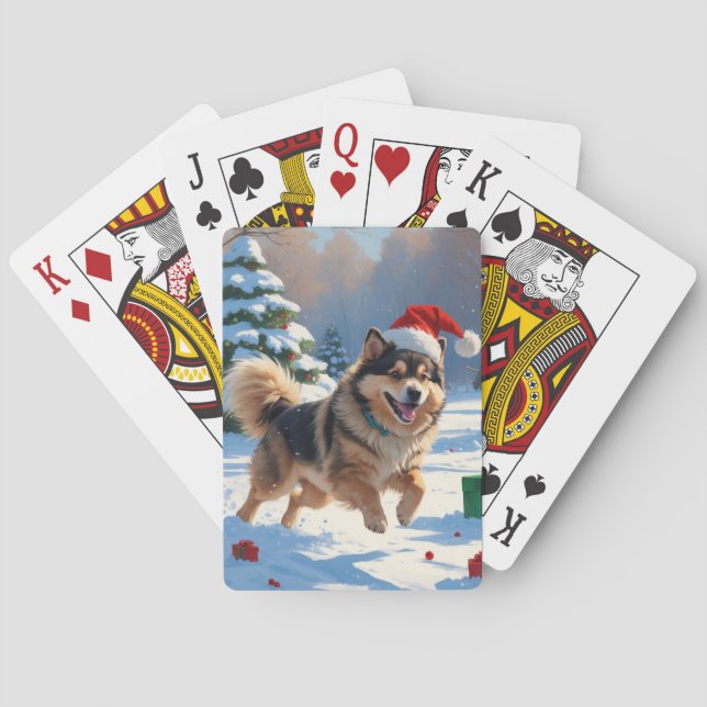 Jeu De Cartes Lapphund finlandais coule la neige avec le Casquet (dos)