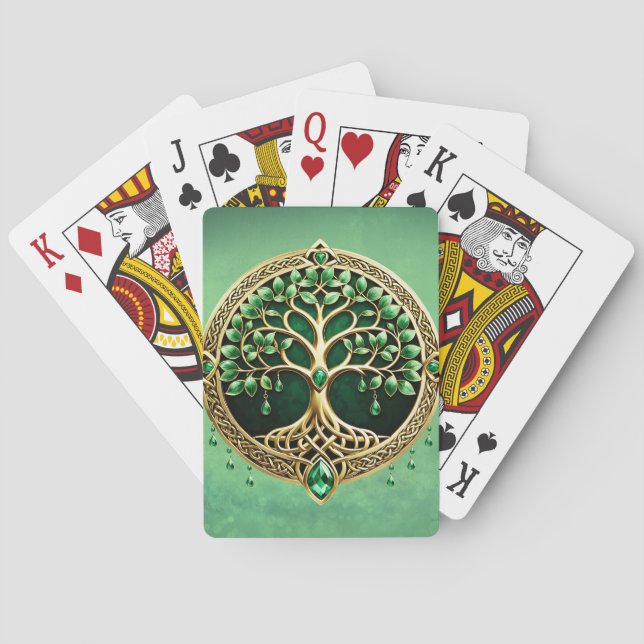 Jeu De Cartes L'arbre de vie aux noeuds celtiques. (dos)