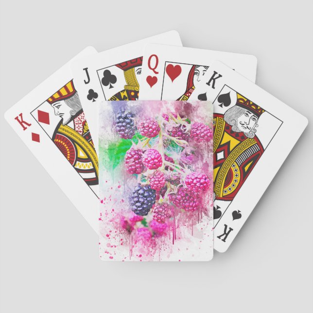 Jeu De Cartes l'art des fruits de mûre abstrait (dos)