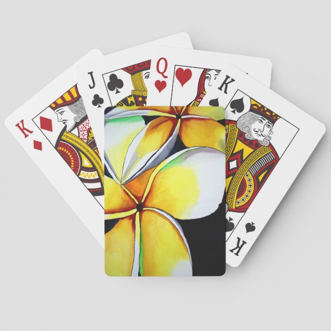 Jeu De Cartes L'art floral Frangipani joue aux cartes (dos)
