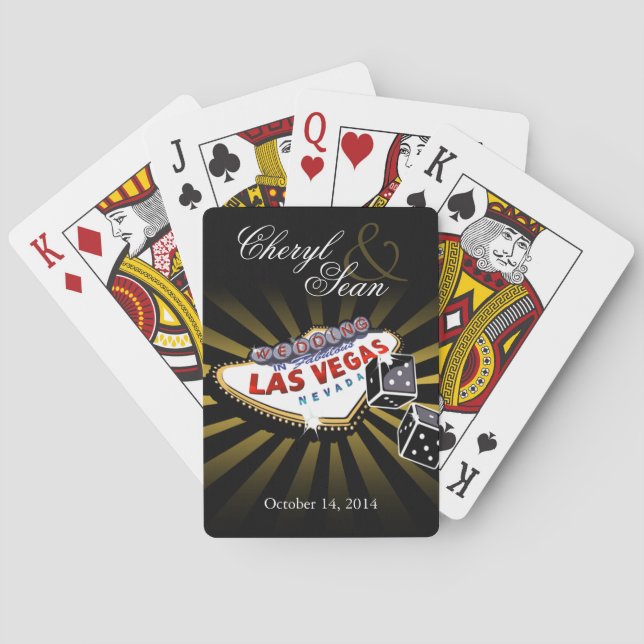 Jeu De Cartes Las Vegas Starburst Mariage noir & or (dos)