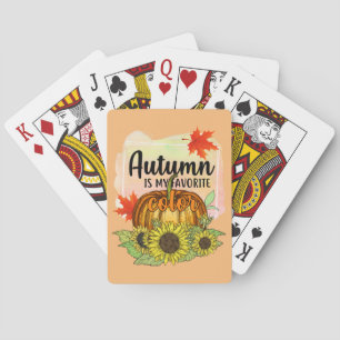 Jeu De Cartes L'automne est ma couleur préférée - Citrouille Feu