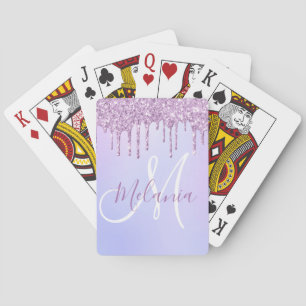 Jeu De Cartes Lavande à goutte violette métallique personnalisée