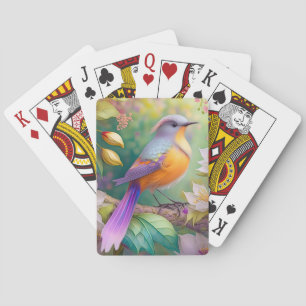 Jeu De Cartes Lavande Tête Orange Breased Imaginaire Oiseau