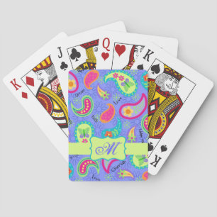 Jeu De Cartes Lavande Vert moderne Motif Paisley