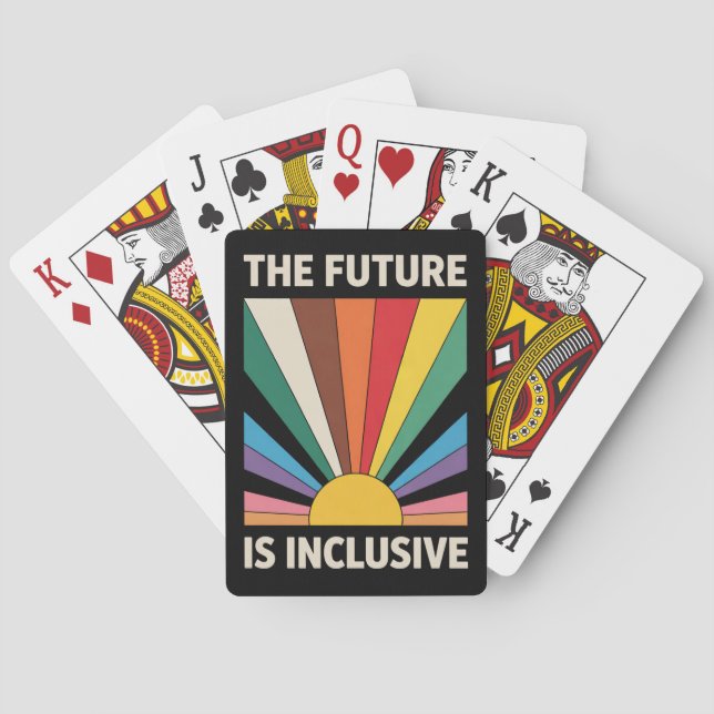 Jeu De Cartes L'Avenir Est Inclusif LGBTQ Pride Ally Rainbow (dos)