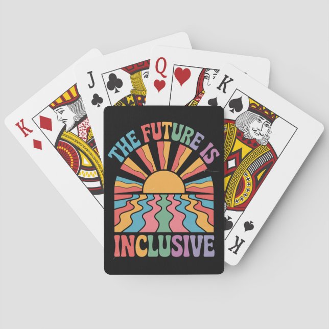 Jeu De Cartes L'Avenir Est Inclusif LGBTQ Rainbow Pride Retro (dos)