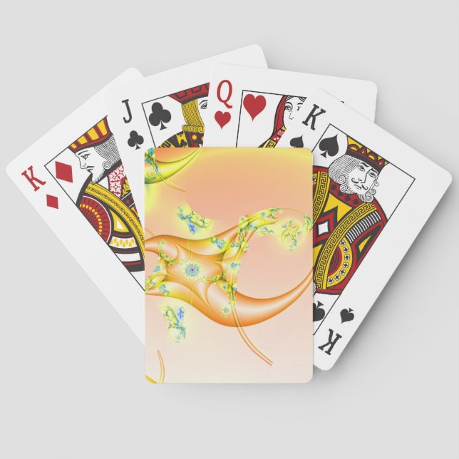 Jeu De Cartes Lavette | Art fractal orange et jaune (dos)