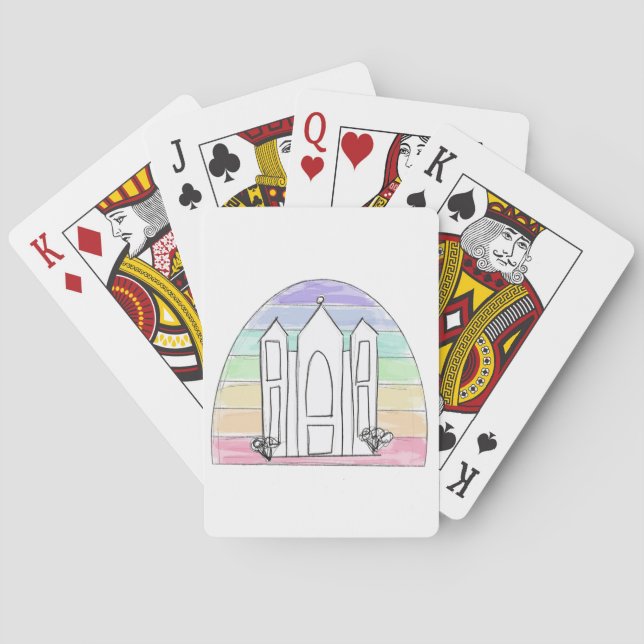 Jeu De Cartes LDS Salt Lake City Temple arc-en-ciel couchant mor (dos)