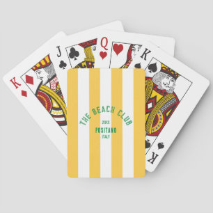 Jeu De Cartes Le Beach Club Crest Yellow Cabana Stripe