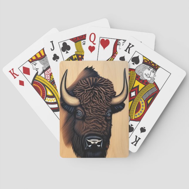 Jeu De Cartes Le Bison Majestueux - Un Symbole De Pouvoir Et De  (dos)