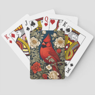 Jeu De Cartes Le Cardinal du Nord Floral William Morris Inspiré