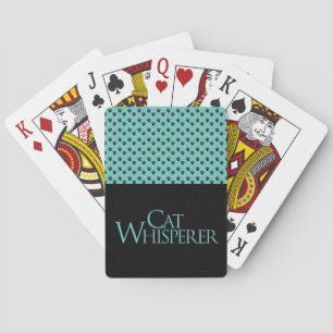 Jeu De Cartes Le Cat Whisperer noir et turquoise amusant dire