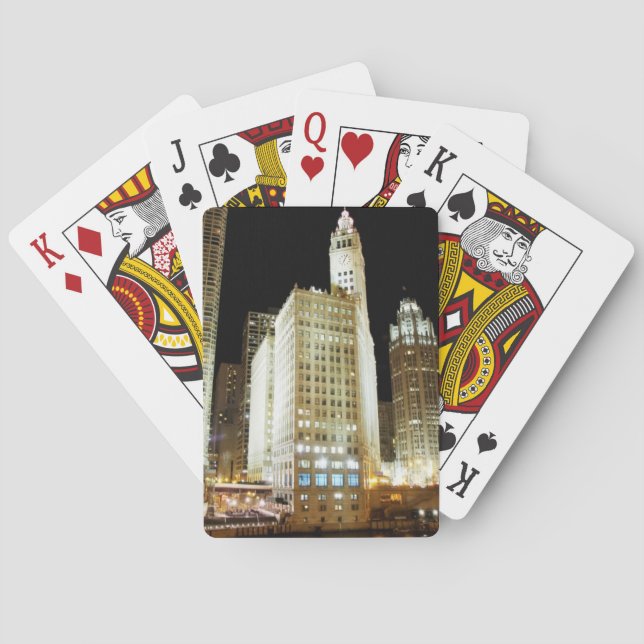 Jeu De Cartes Le célèbre monument de Chicago la nuit (dos)