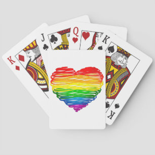 Jeu De Cartes Le cœur arc-en-ciel de SlipperyJoe griffonné tourb