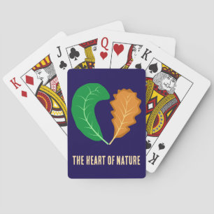 Jeu De Cartes Le cœur de la nature Feuilles vertes et brunes 
