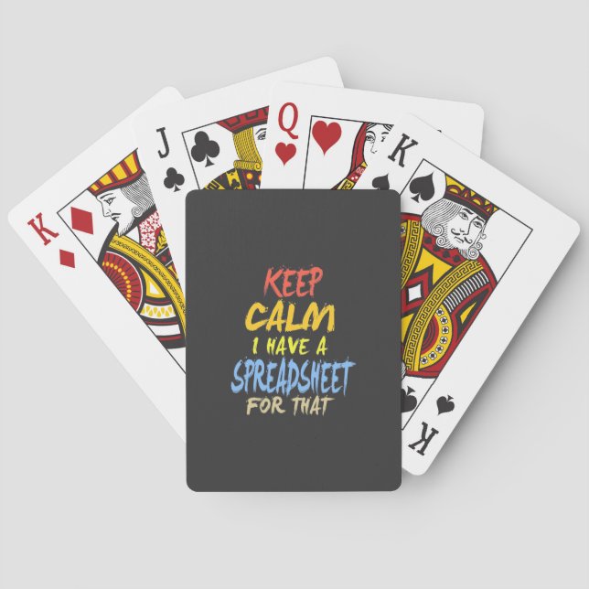 Jeu De Cartes Le Comptable A Une Feuille De Calcul Pour Cela (dos)