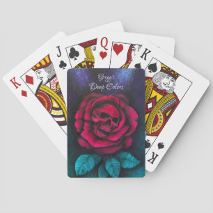 Jeu De Cartes Le crâne dans une Rose classique Jouer des cartes