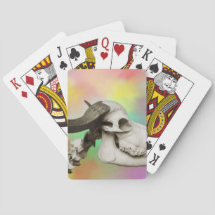 Jeu De Cartes Le crâne de Buffalo sur un Arrière - plan d'aquare