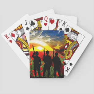 Jeu De Cartes Le drapeau américain du soldat américain